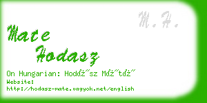 mate hodasz business card